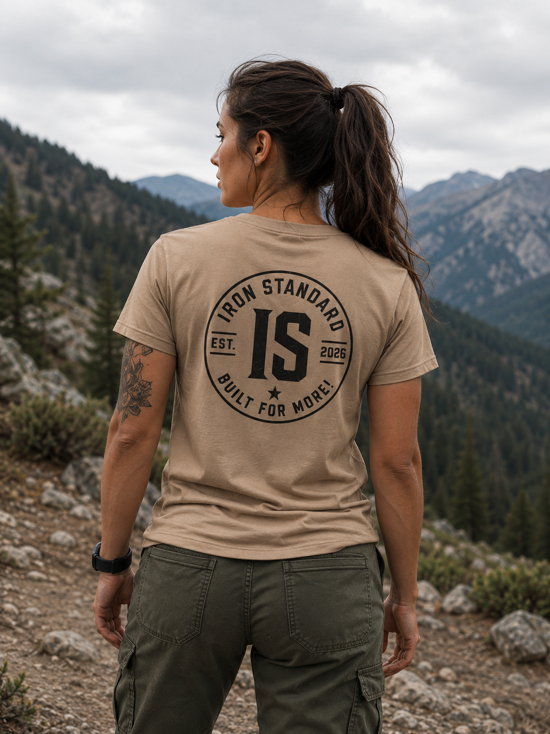 The Standard Tee (Sand & Black)